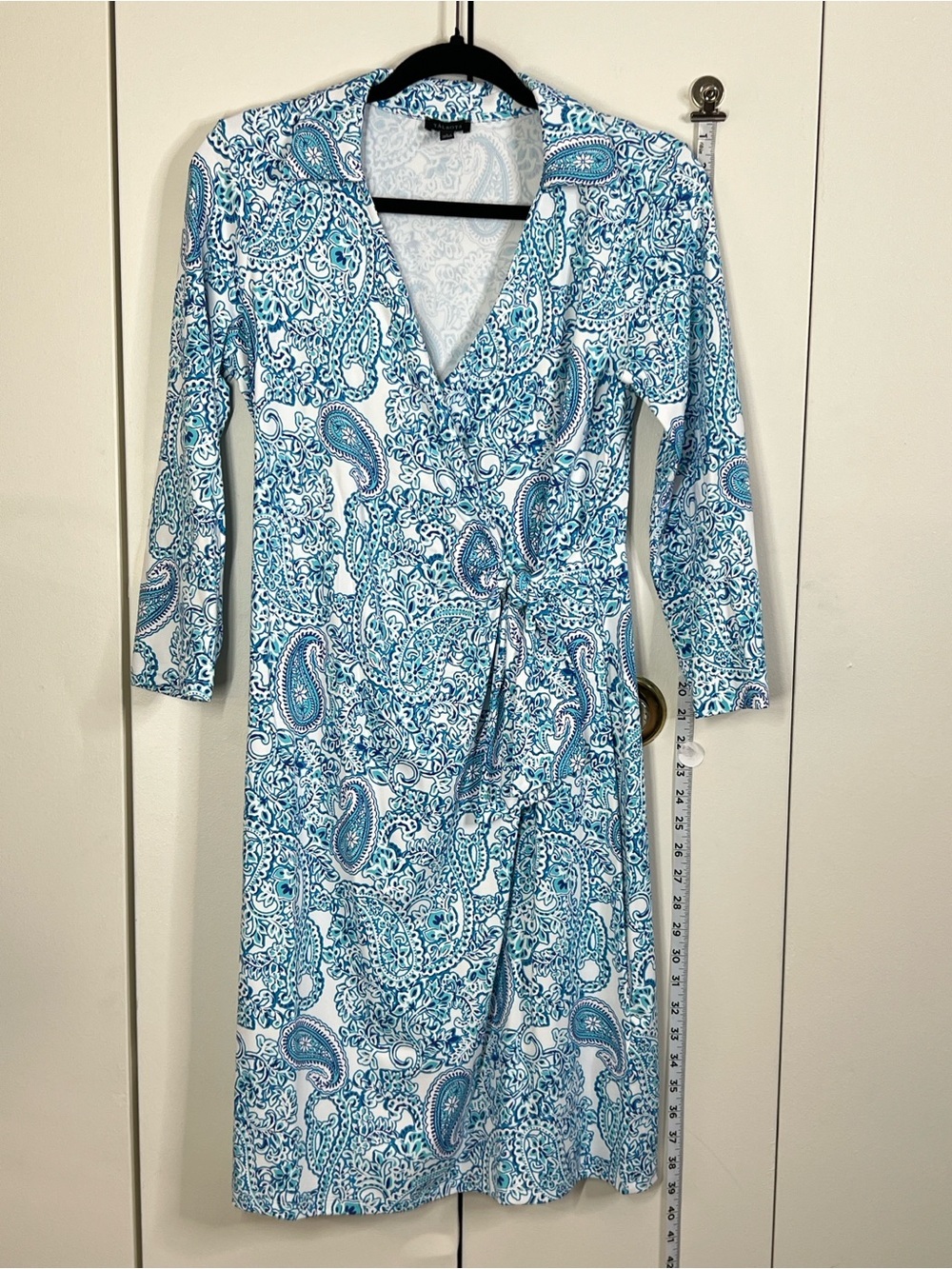 TALBOTS Women’s Dress Size S Blue Paisley Long Sleeve Mini